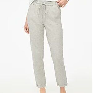 J. Crew Factory striped linen-cotton blend drawstring pant NWT size 4